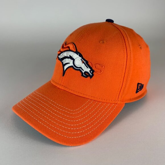Denver Broncos NFL Orange New Era 39Thirty Stretch Fitted Hat Mens S/M - Picture 1 of 5